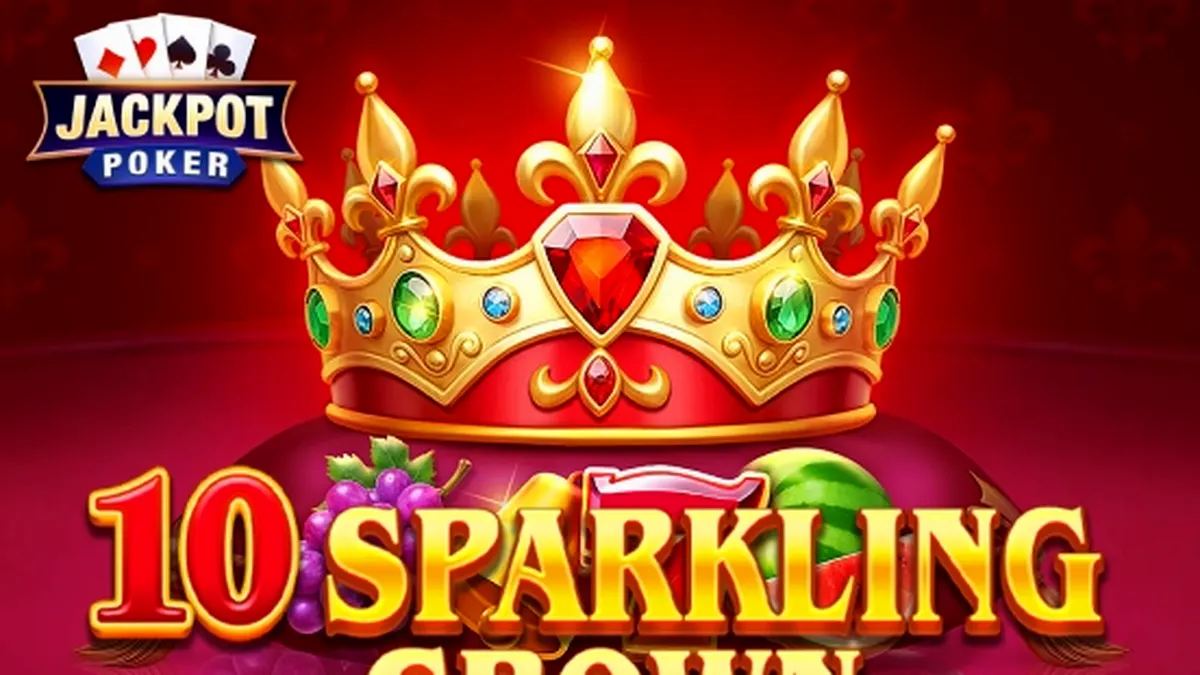 Tampilan visual slot 10 Sparkling Crown dengan simbol buah dan mahkota emas.